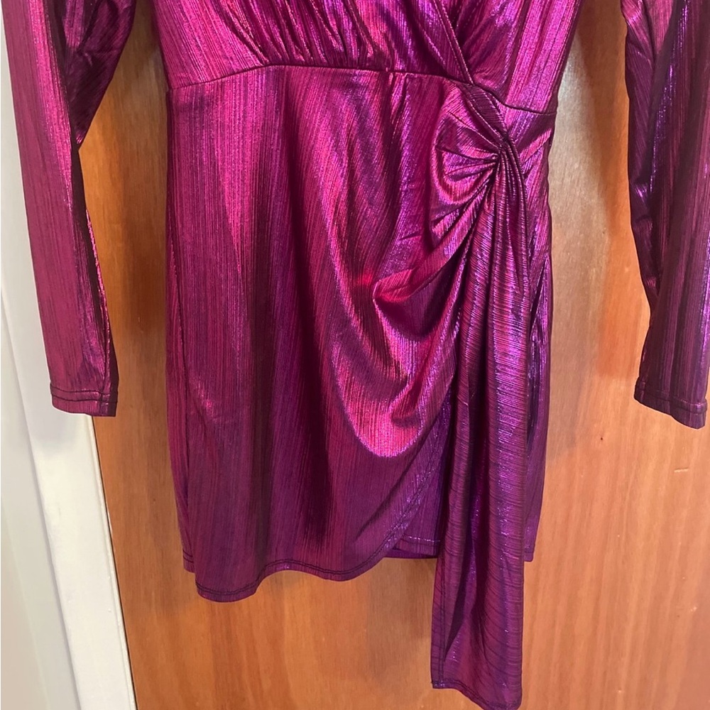 Lulus Shiny Magenta Dress - Picture 4 of 7